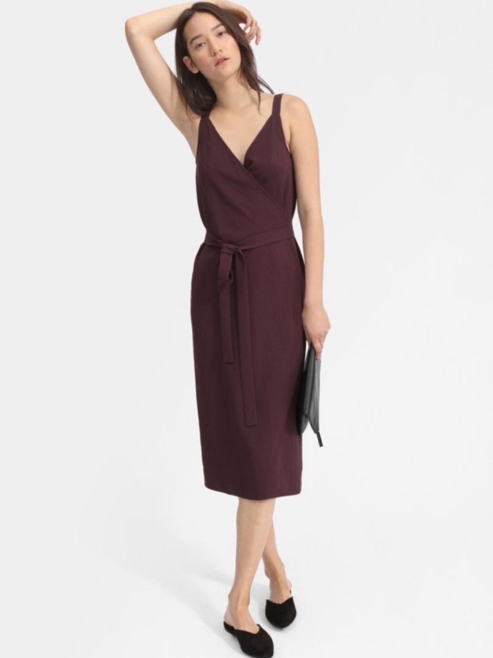 Everlane - Japanese GoWeave Tank Wrap Dress Dark Purple - 00